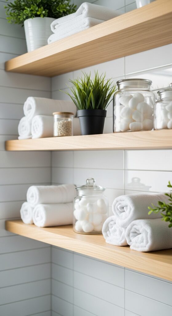 10. Floating Shelves Instead of Bulky Cabinets