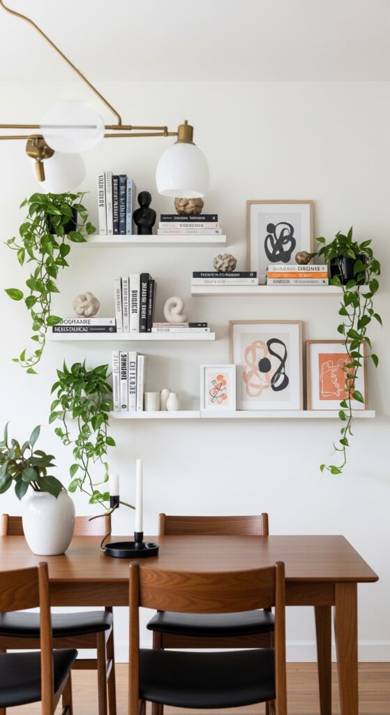 Install Floating Shelves with Art Books