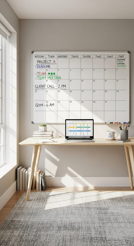 Add a Large Wall Calendar or Whiteboard