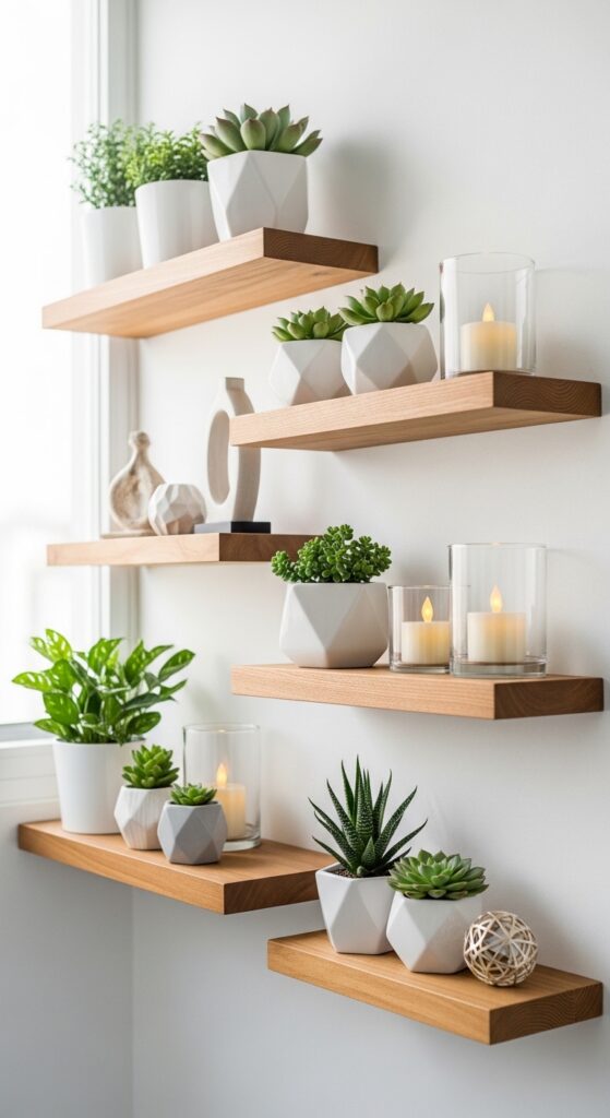 Install Floating Shelves for Decor and Storage