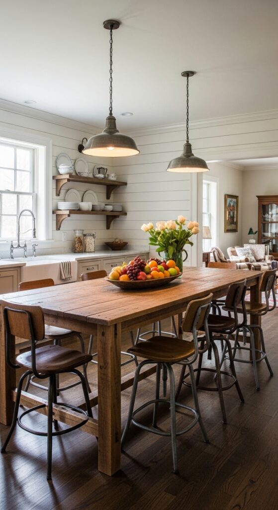 A Farmhouse Table as an Island