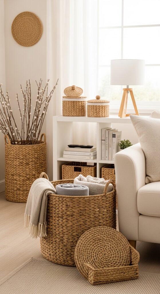 11. Use Baskets for Stylish Storage