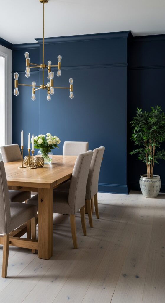 Paint an Accent Wall in Deep Green or Navy