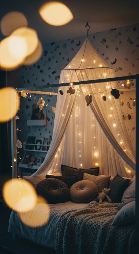 String Lights Inside a Canopy