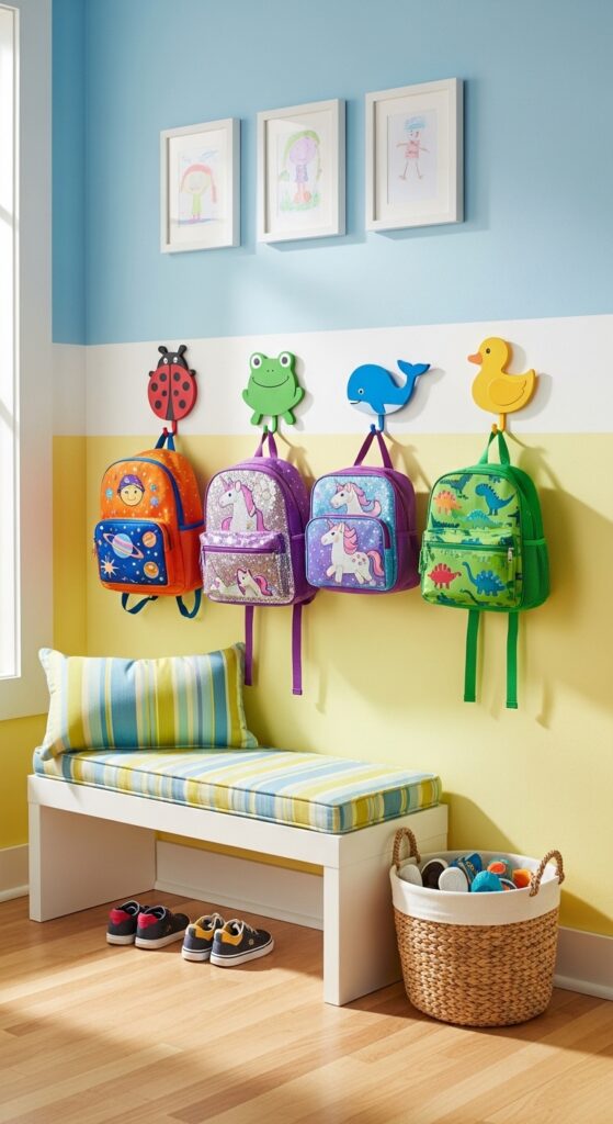 Wall Hooks For Kids’ Backpacks