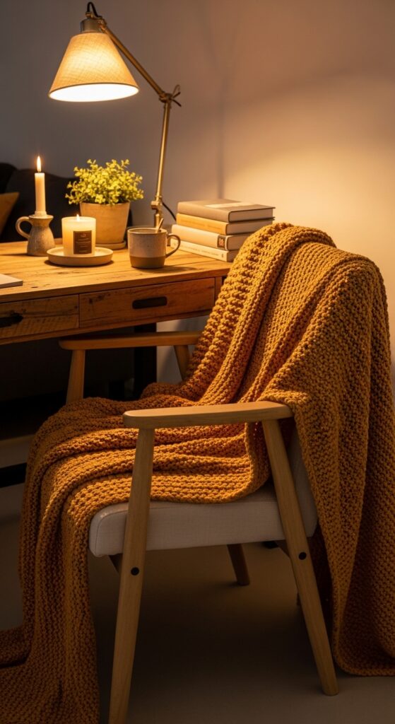  Add a Cozy Throw Blanket Over Your Chair