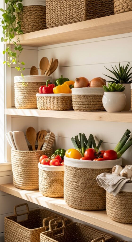 Seagrass or Jute Basket Storage