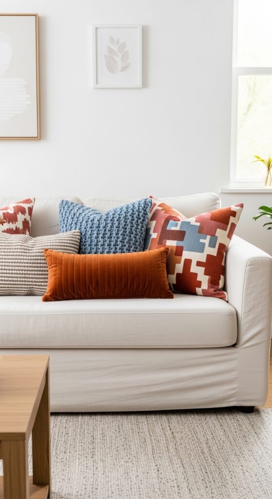 18. Swap Your Sofa Cushions for a New Look