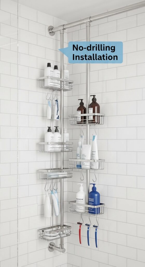 Tension Rod Shower Caddy
