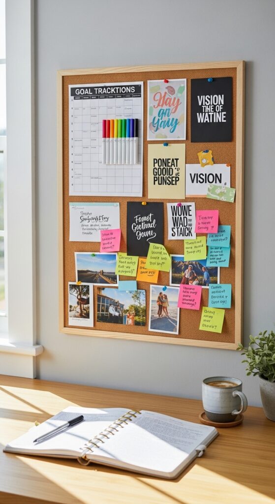 Display a Vision Board or Goal Tracker