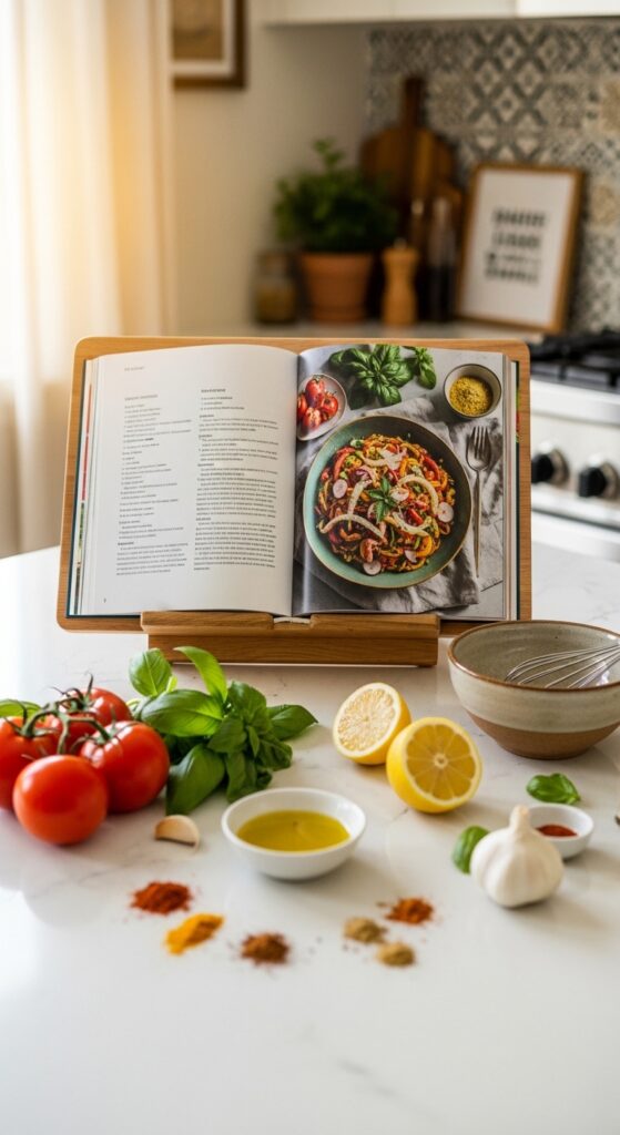 Cookbook Stand with Page Holders