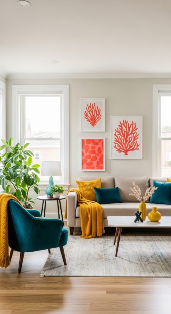 1. Start with a Neutral Base, Then Add Pops of Color