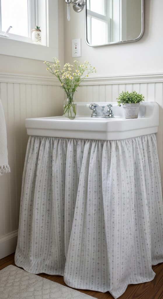 A Pedestal Sink Skirt