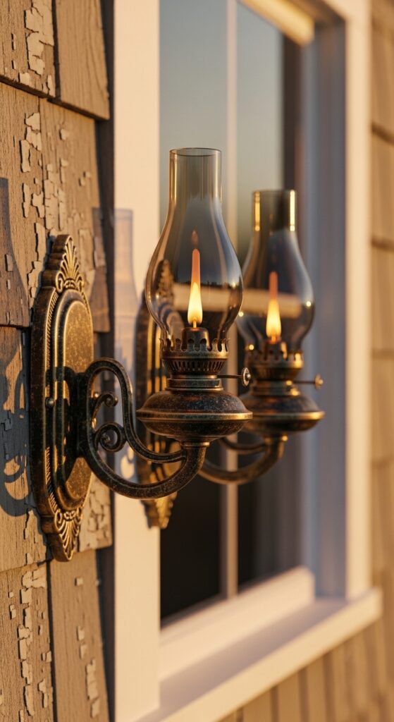 Wall-Mounted Oil Lamps (Converted)