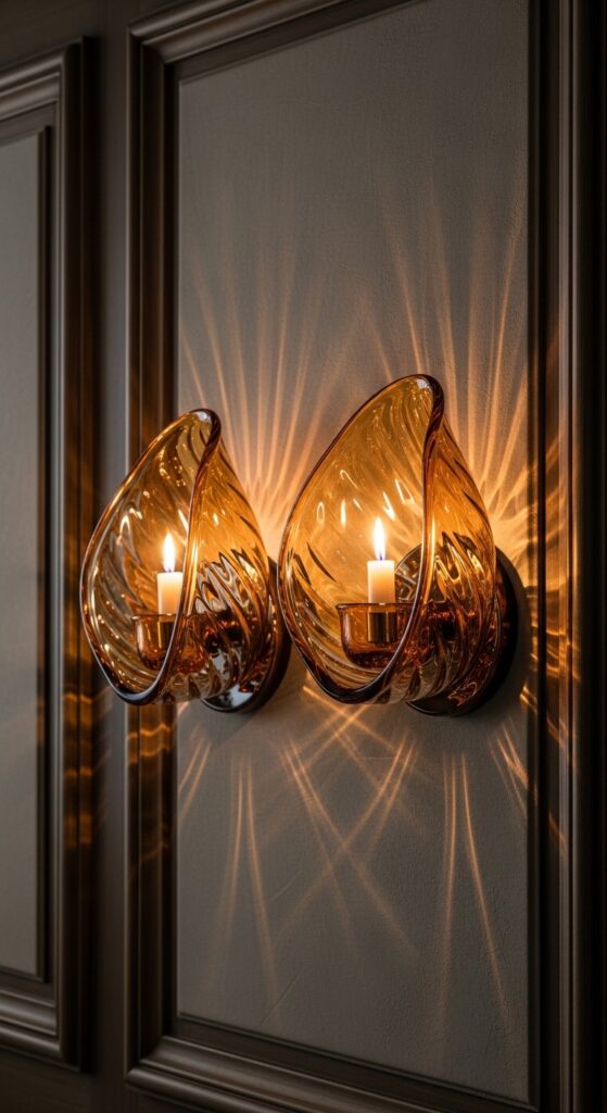 Hand-Blown Glass Sconces