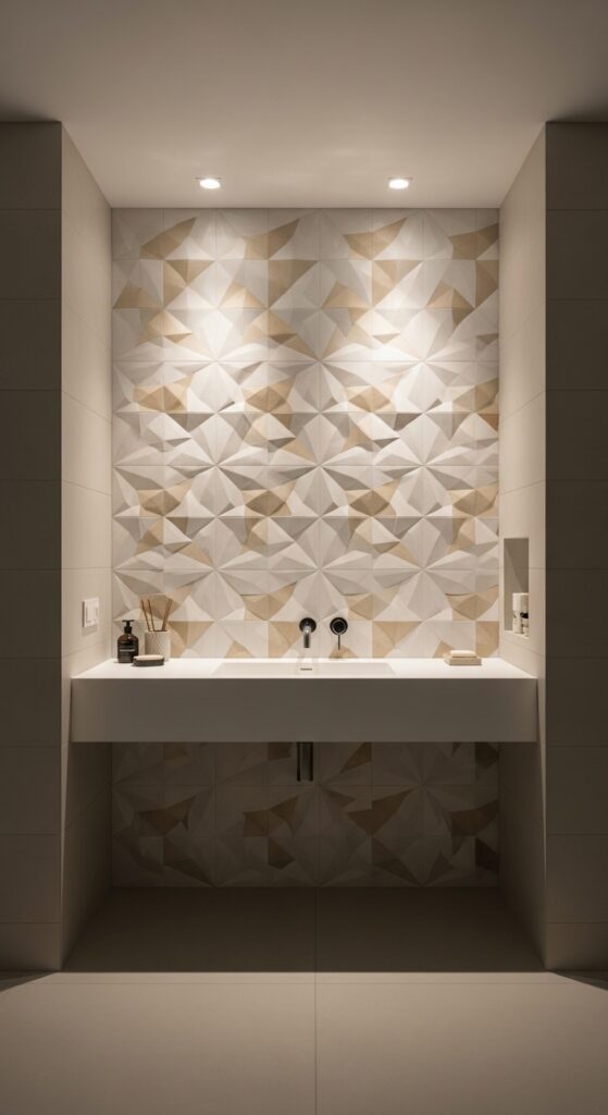 27. A Statement Wall of Textured Tile