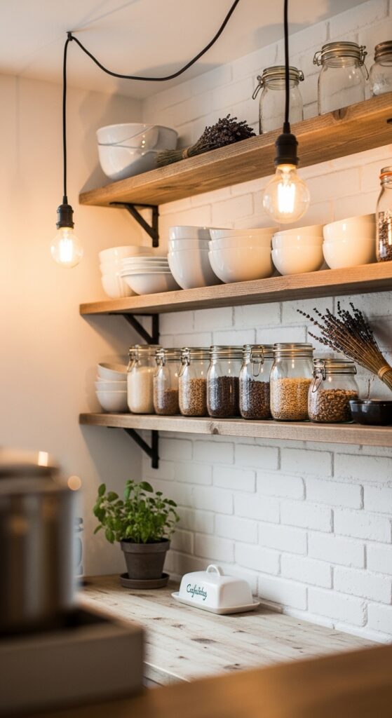 Reclaimed Wood Open Shelving