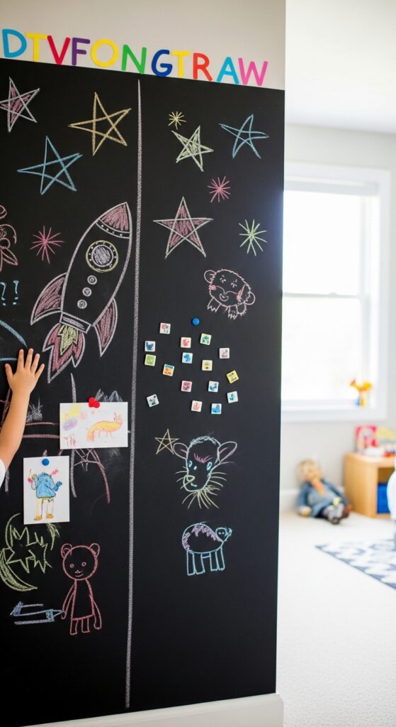 The Magnetic Accent Wall (Chalkboard + Magnet)