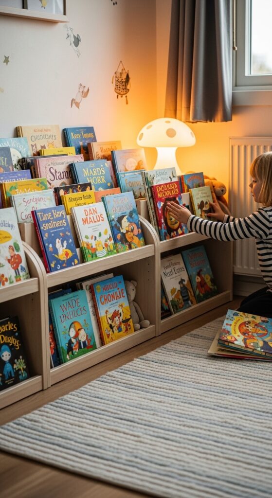  Low, Open Bookshelves (Front-Facing)