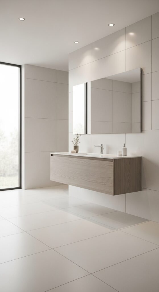 7. Large-Format Tiles (Less Grout, More Wow)