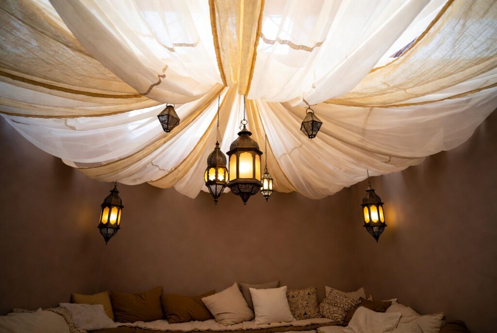  The "Tented" Ceiling Effect (Fabric Draping)