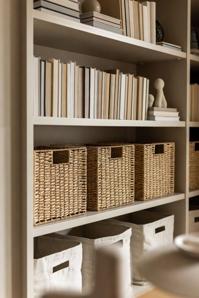 Use Baskets and Bins for Hidden Storage