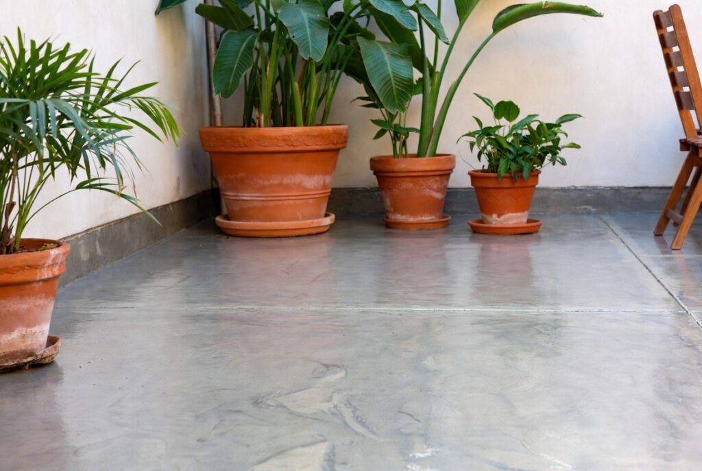  The $50 Patio Makeover (Concrete Paint + Pots)