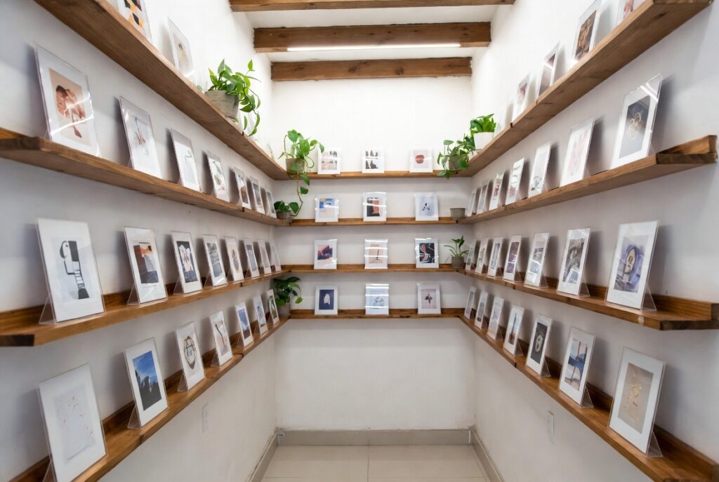 Ledge Shelves for Art Rotation
