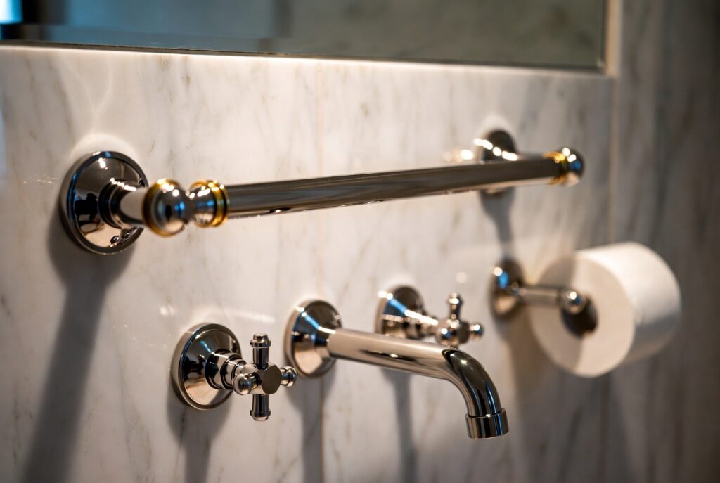 Add One Chrome or Brass Fixture (Towel Bar, Faucet, or Toilet Paper Holder)