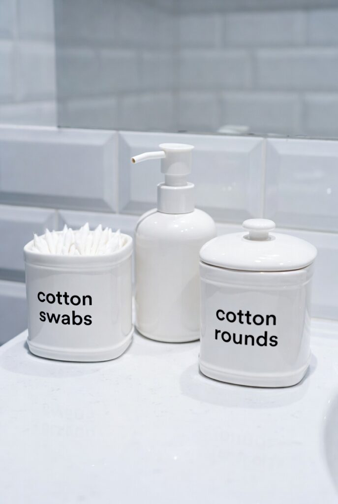 Use Matching Canisters for Cotton Swabs and Rounds