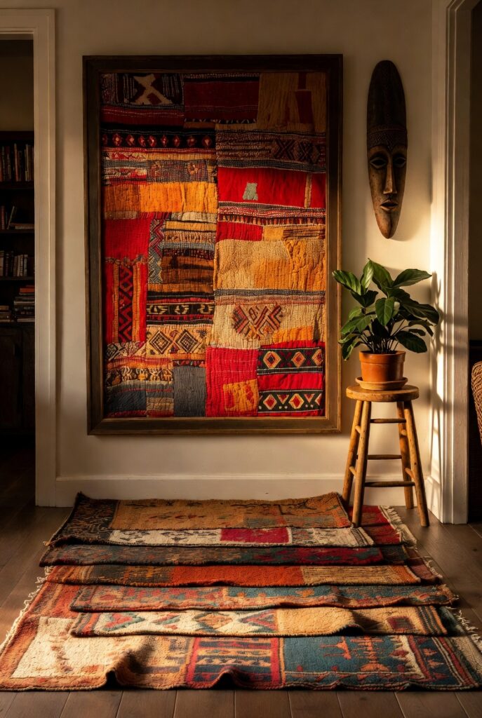 Global Textiles (Kantha Quilts, Mudcloth, or Kilim Rugs)