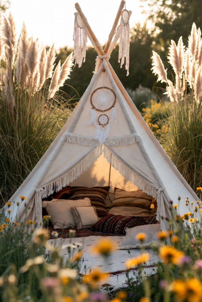 Create a Teepee Tent for Lounging