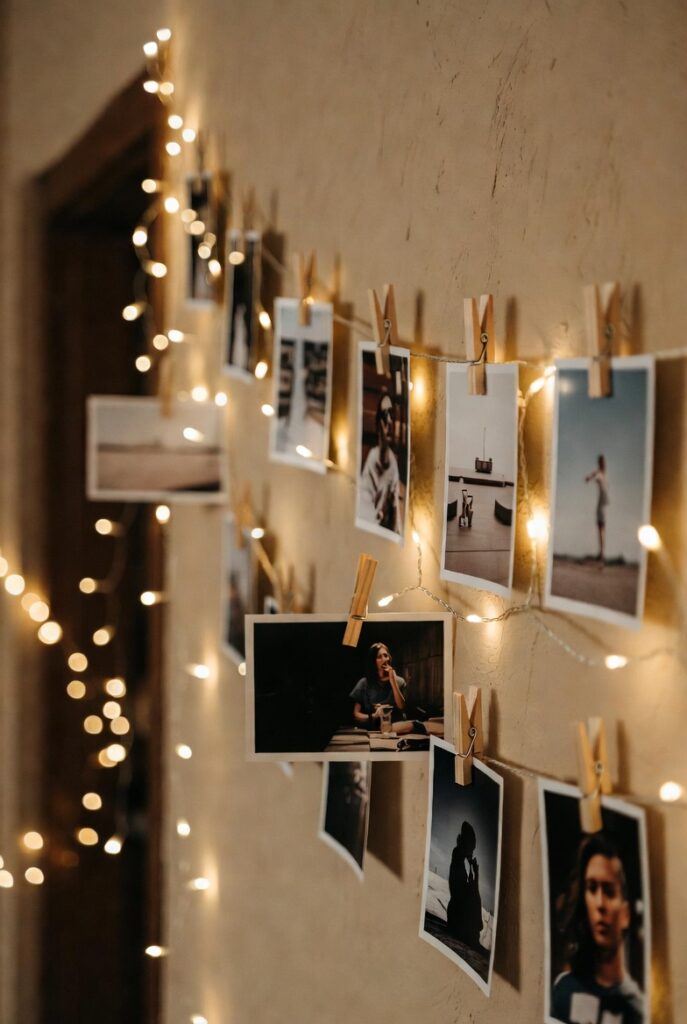 Photo String with Mini Clothespins