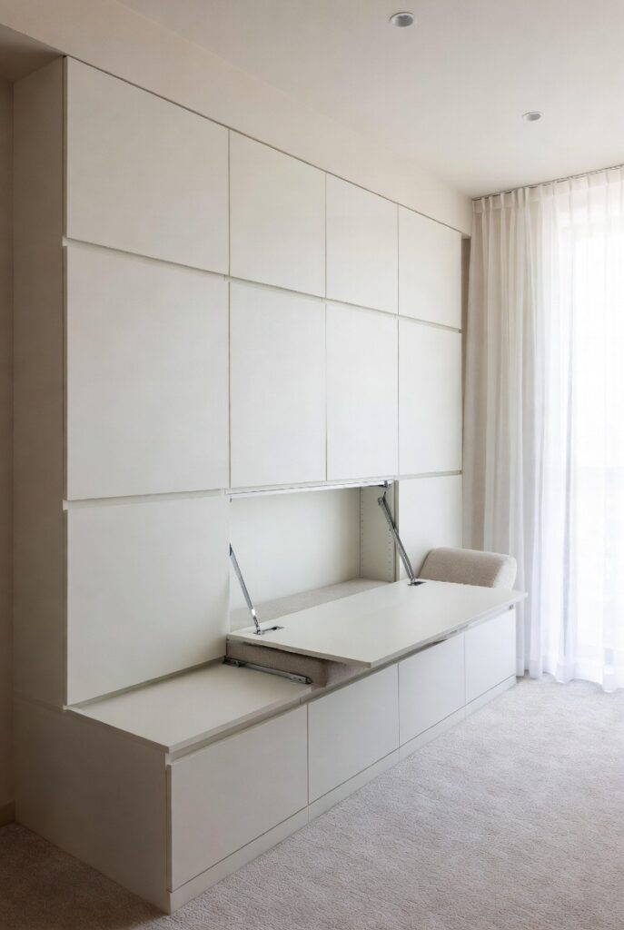 Wall-Mounted Desk with Hidden Storage