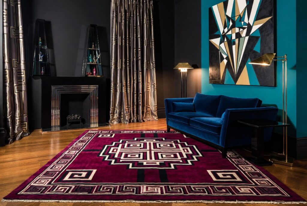 Install a Geometric or Oriental Rug With Bold Contrast