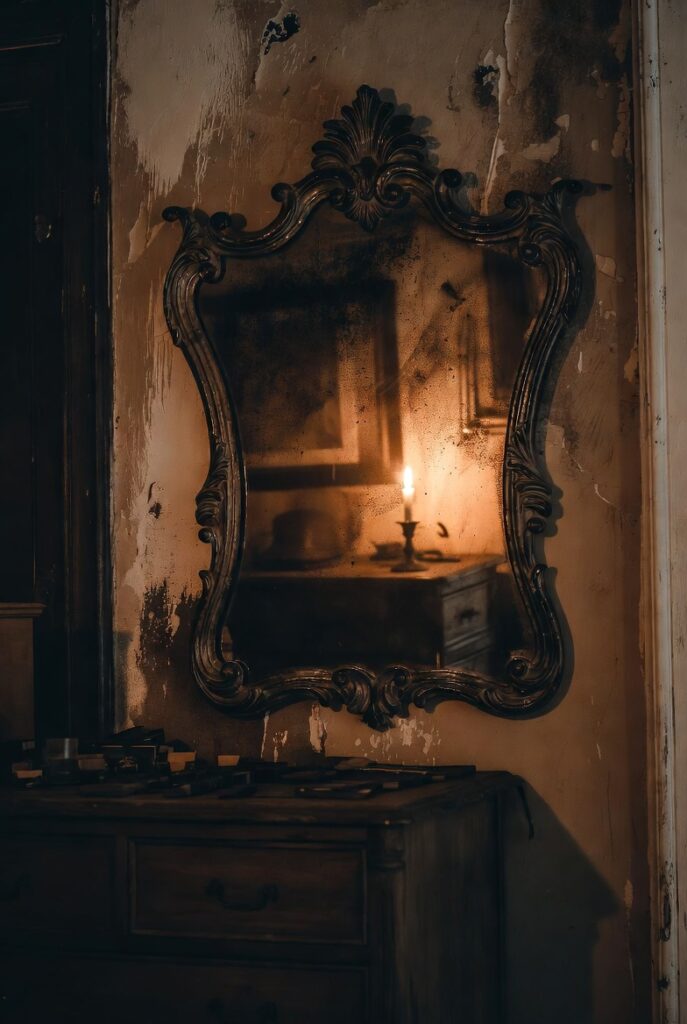 Antique Mirror with Patina