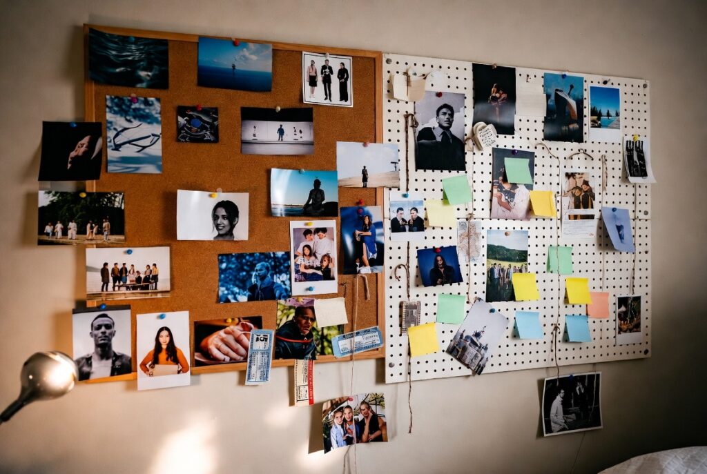 Cork or Pegboard Memory Wall