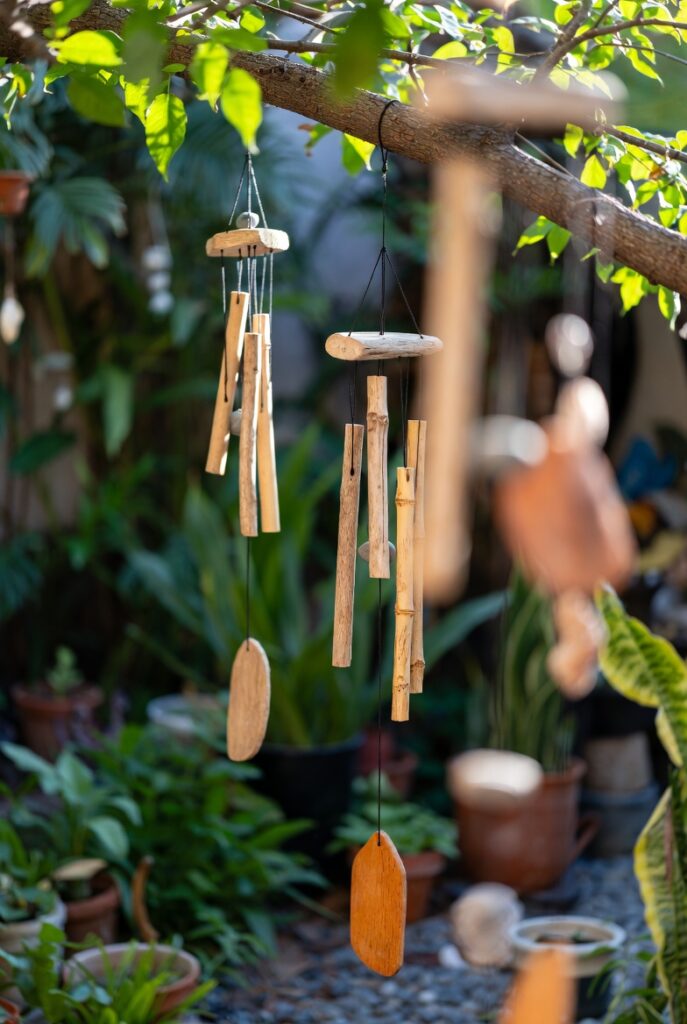 Install Wind Chimes Made of Natural Materials
