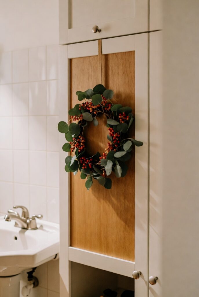 Add a Seasonal Wreath (Yes, on the Cabinet)