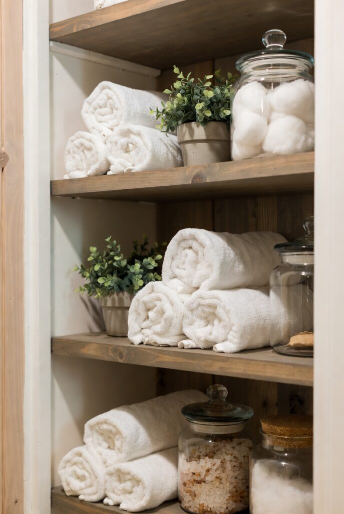 The Three-Tier Towel Display