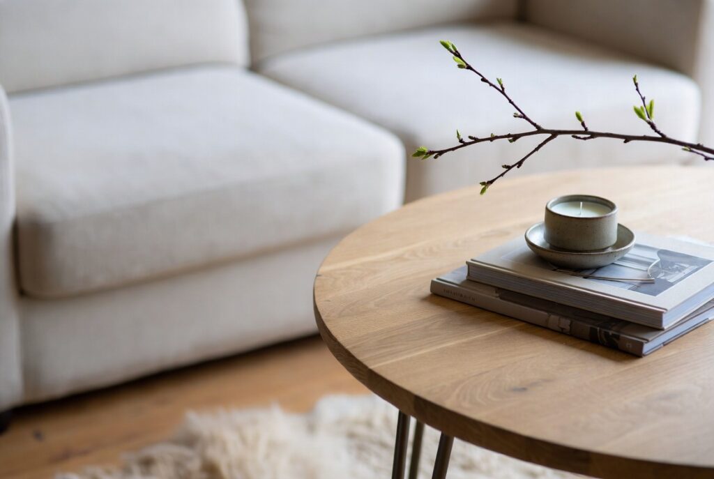 The Round Wooden Coffee Table