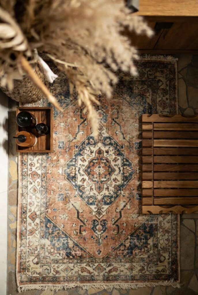 Layering a Vintage or Washable Rug