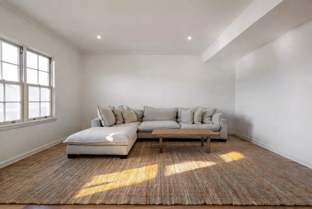 The Extra-Large Neutral Rug (The Safe Anchor)