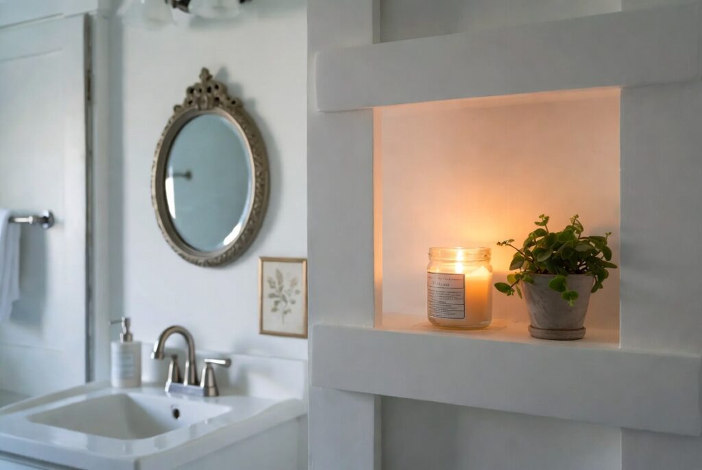Hang a Small Mirror or Art Above the Vanity (If Space Allows)