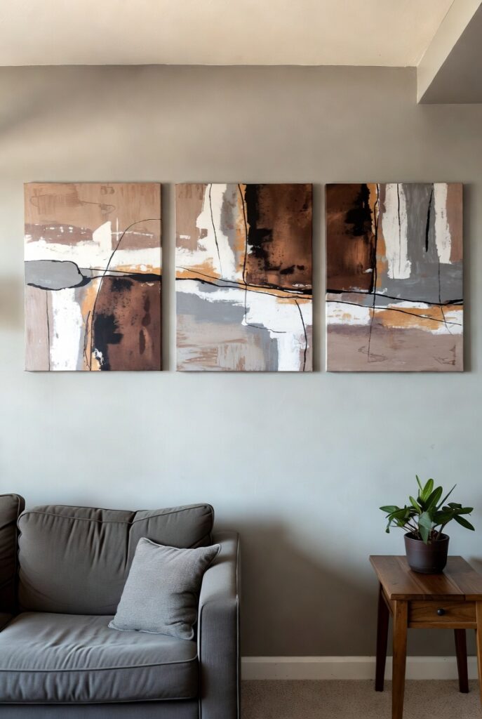  Abstract Triptych (Three Panels)