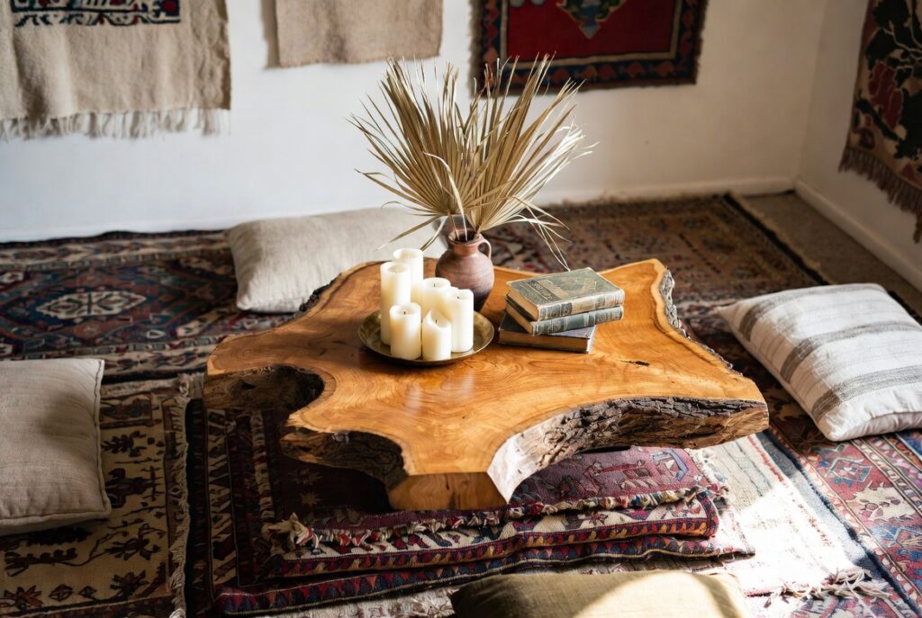 Low Wooden Coffee Tables (Trunks or Slabs)