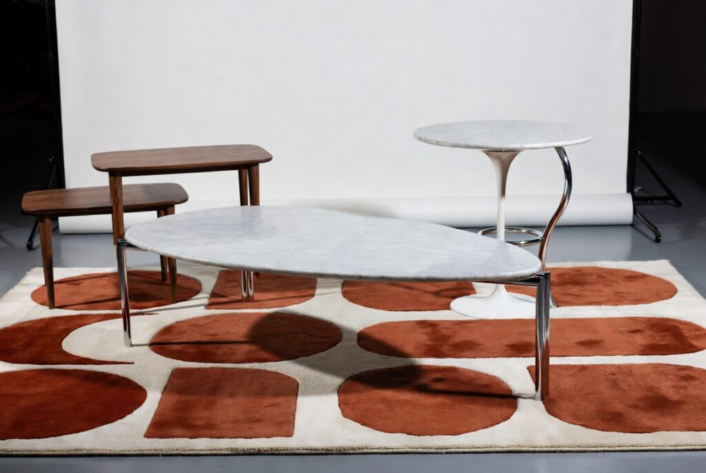 Add a Kidney-Shaped or Tulip Coffee Table