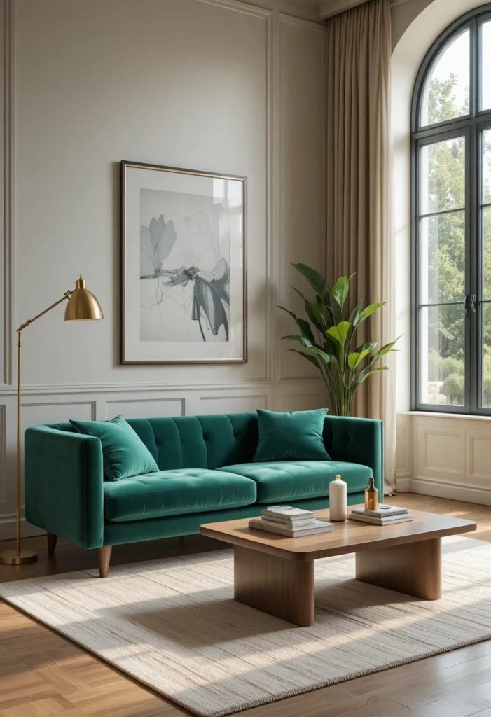 Make a Statement with a Green Velvet Sofa