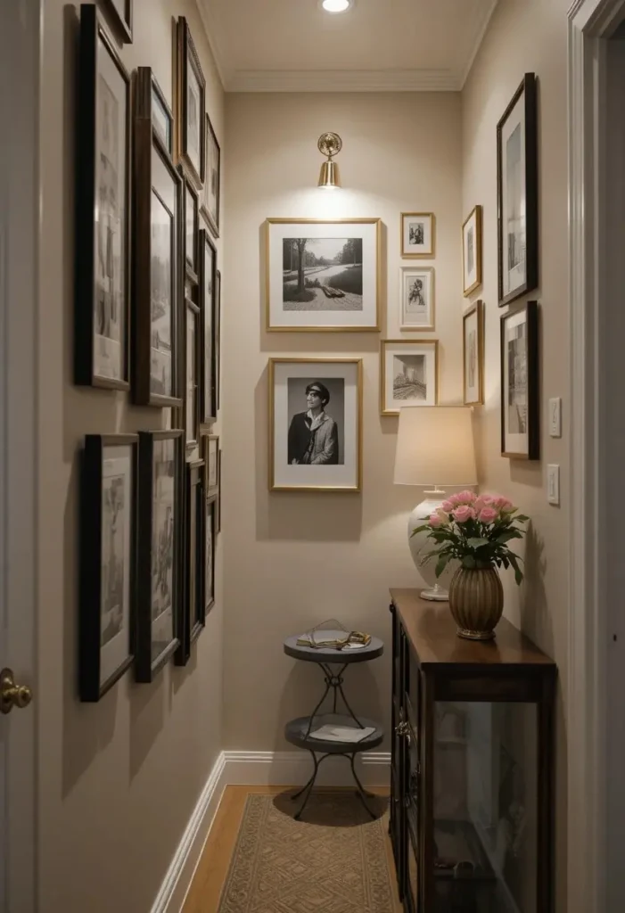 Lean Into a Gallery Wall Tiny Entryway Ideas 