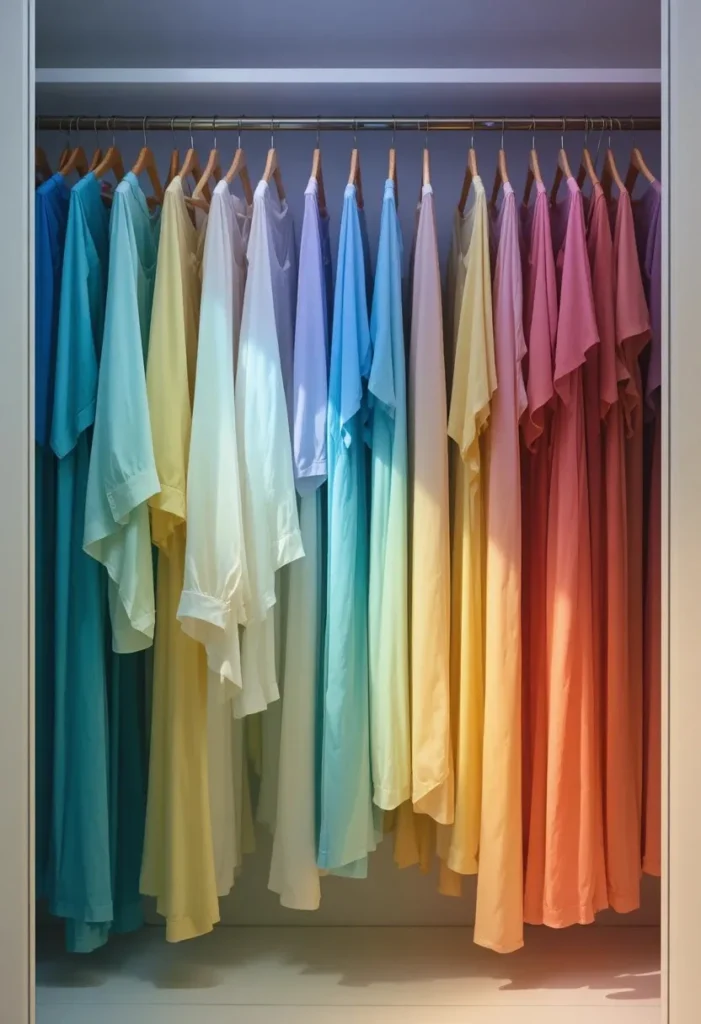 Color-Code Your Wardrobe Tiny Closet Organization Ideas